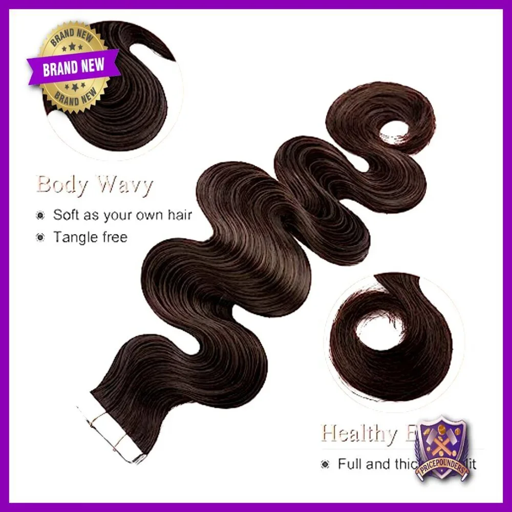 20pcs Human Hair Tape-In Extensions 14 Inch Body Wave Seamless Weft